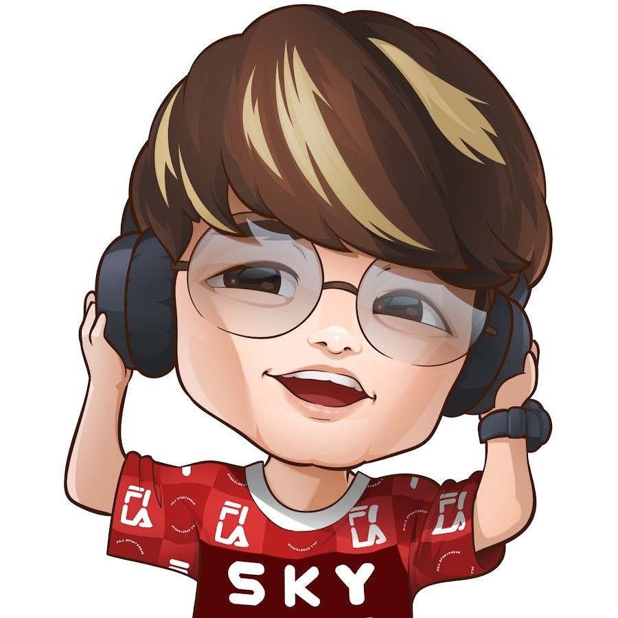 Cartoon character with headphones, glasses, and a red shirt smiling.